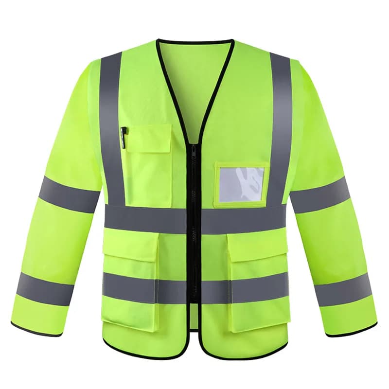 Veste sécurité nocturne pêche - Manches longues réfléchissantes - Travailleurs nettoyage cours eau