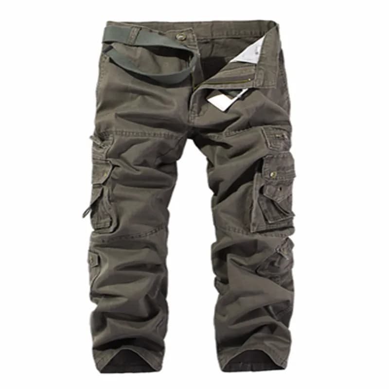 Salopette cargo homme lavage facile pour pêche quotidienne - Pantalon multi-poches vert armée automne