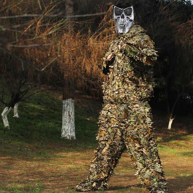 Costume camouflage 3D feuille d'érable pour sniper CS et pêche jungle hommes femmes enfants