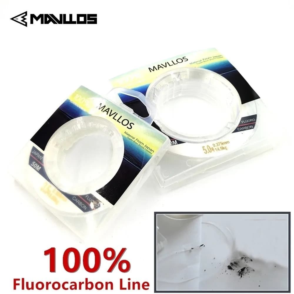 Ligne de pêche fluorocarbone Mavllos Ancient 100% invisible et coulante pour bas de ligne