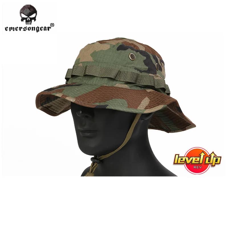 Chapeau boonie forces spéciales Emersongear pêche chasse camouflage carte niveau protection solaire