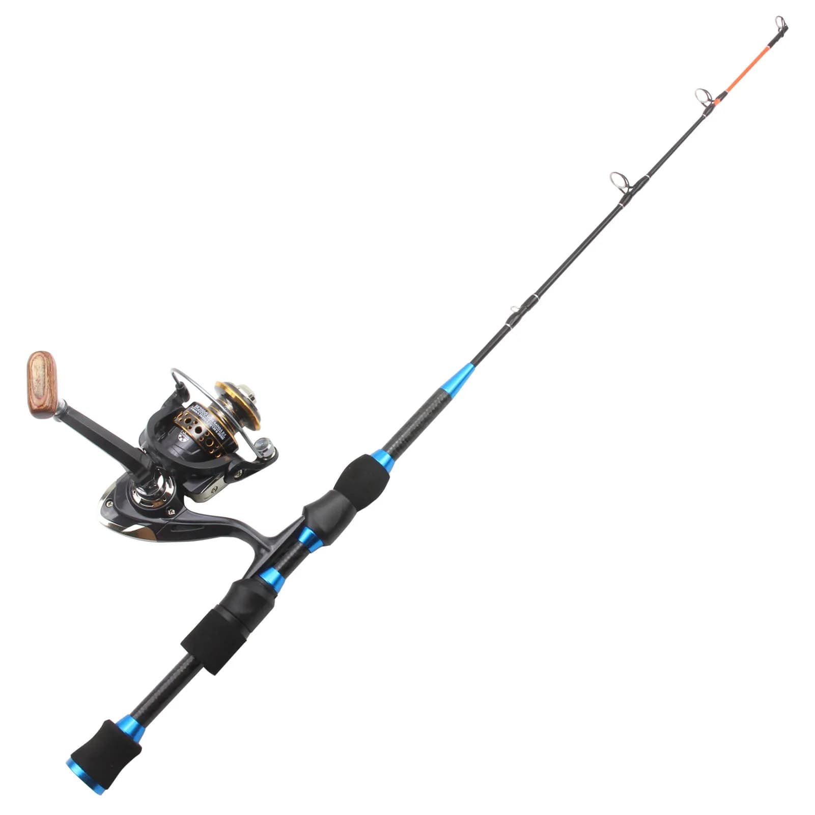 Canne pêche glace 65cm carbone super rigide combo moulinet set carpe hiver pesca