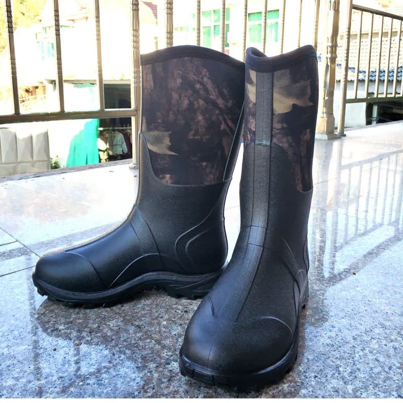 Bottes de pêche camouflage hautes tube PVC imperméables antidérapantes chaussures aquatiques wading