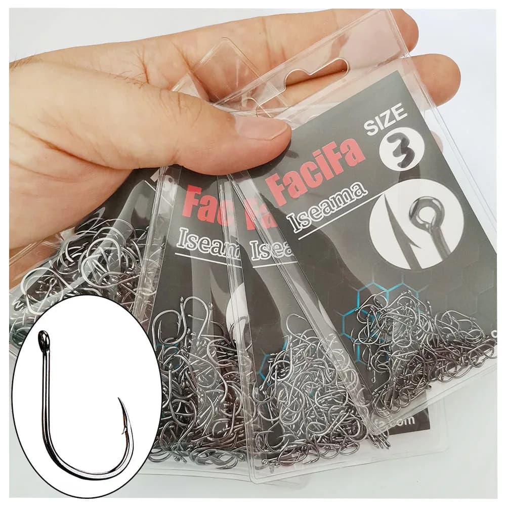 100 hameçons circle offset pour carpe et pêche en mer, type Iseama, idéal pour la pêche à la mouche et au jig