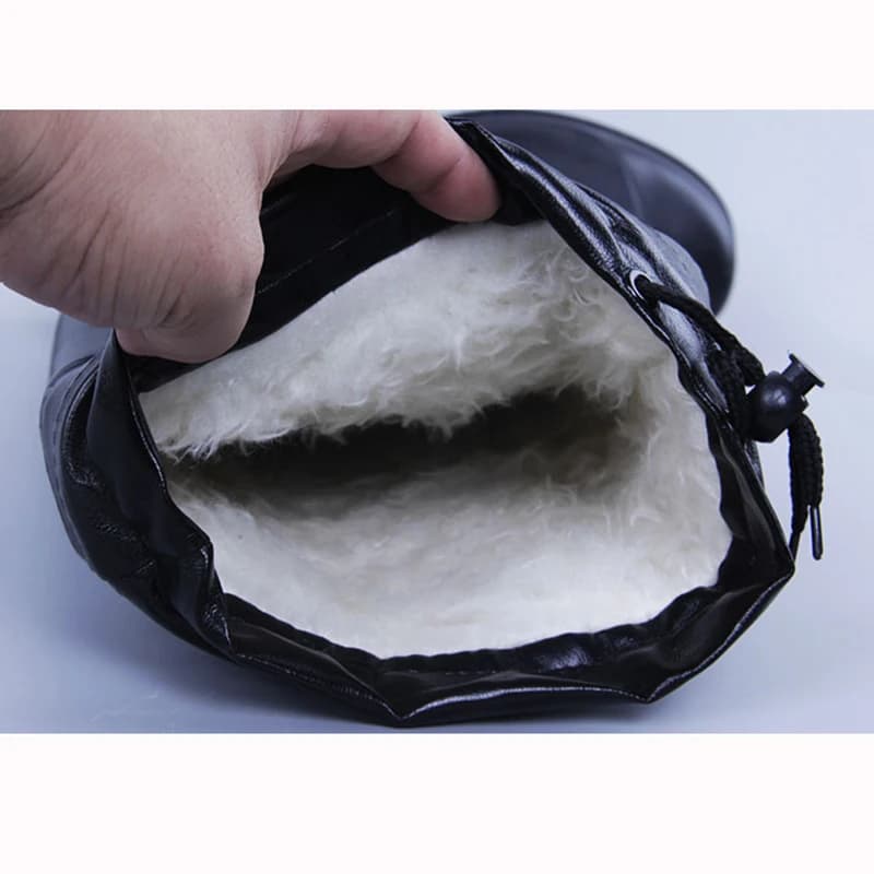 Chaussons de pluie doublés polaire haute tube - Protège-chaussures chauds hiver pour pêche et extérieur