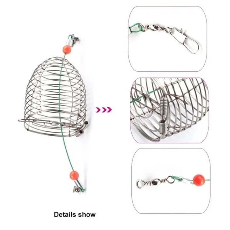 Cage à appâts feeder en acier inoxydable pour la pêche de la carpe et des poissons blancs