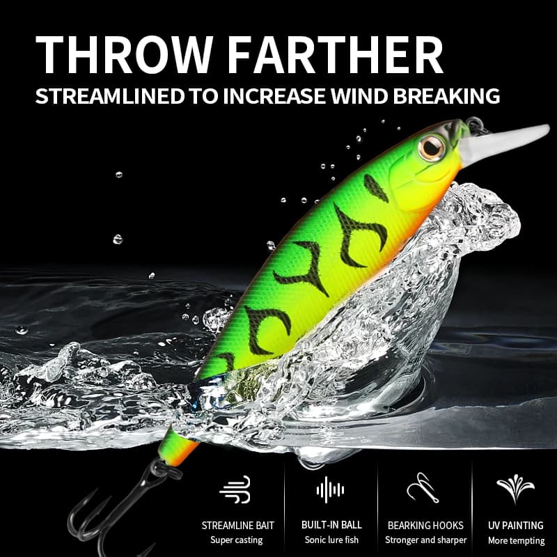 Leurres crankbait Squad Minnow BEARKING avec système plombé tungstène - 65mm 6g et 95mm 14.8g