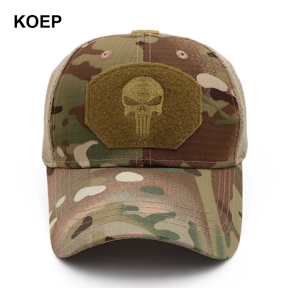 Casquette mesh Punisher KOEP camouflage - Nouveau modèle pour pêche en jungle et randonnée