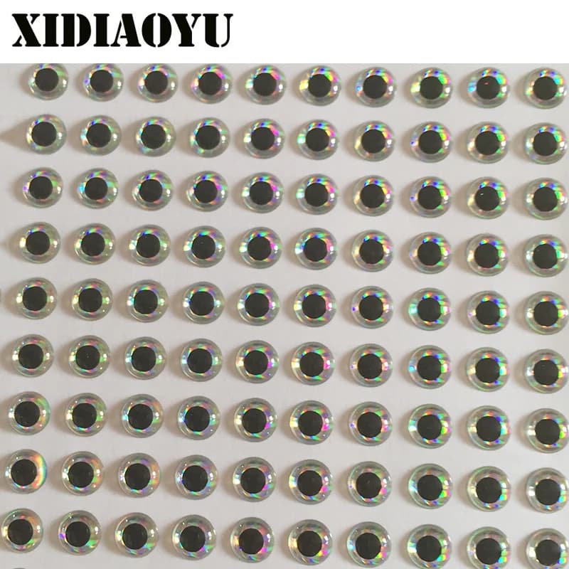 Yeux 3D XIDIAOYU 300 pièces pour leurres - Accessoires de customisation argent/rouge 3mm à 6mm