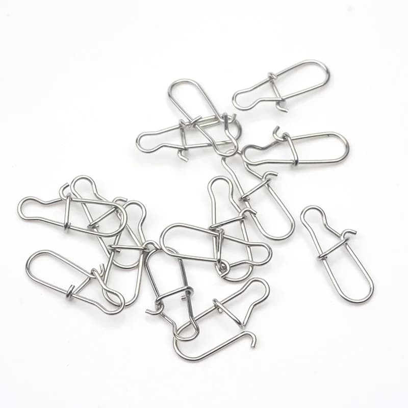 Rompin 100pcs 000-5# fishing nice hooked snap Pin 304 Stainless Steel Fishing Ba