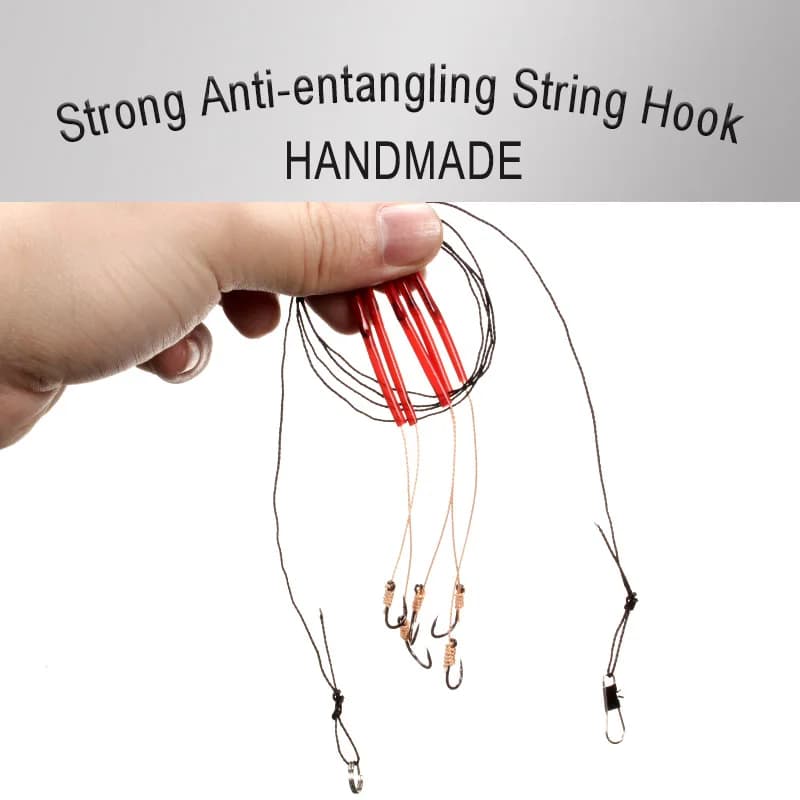 Hameçon acier carbone avec 5 petits hameçons swivel rigs pêche fond ksbing astring of hooks