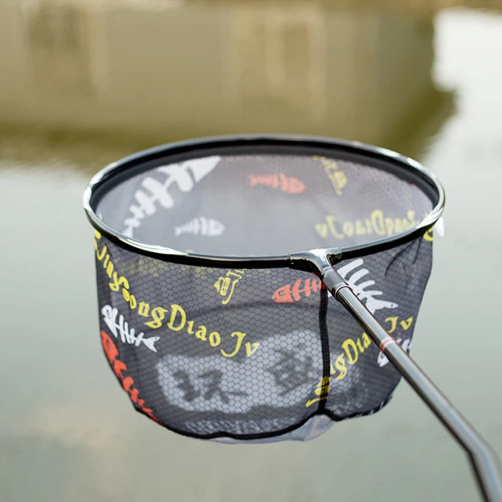 Épuisette pêche carbone anti-crochet ultra légère alliage titane solide profondeur accessoire outil