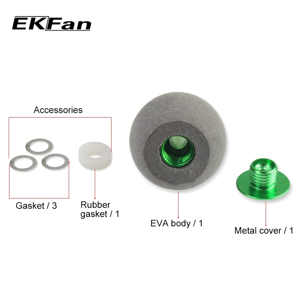 Poignée de moulinet EKFan en EVA gris pour roulements 7x4x2.5mm moulinets casting et spinning