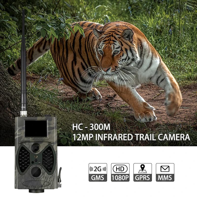 Caméra de traque cellulaire HC300M 1080P étanche - Piège gibier sans fil vision nocturne détection mouvement