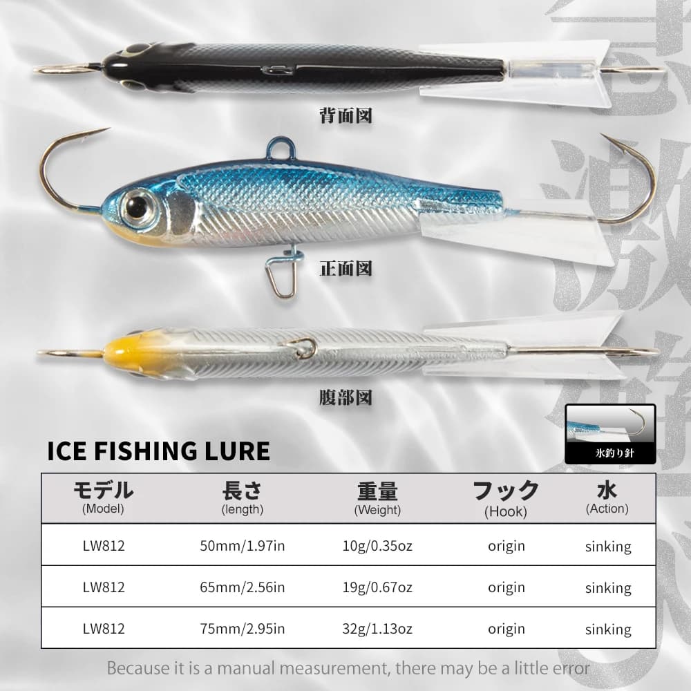 Leurre de pêche sous glace Hunthouse 75mm pour brochet perche et sandre, appât dur leurre équilibré
