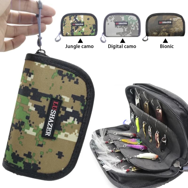 Étui de transport en nylon pour leurres cuillères, spinners et VIB - Coque dure pour matériel de pêche