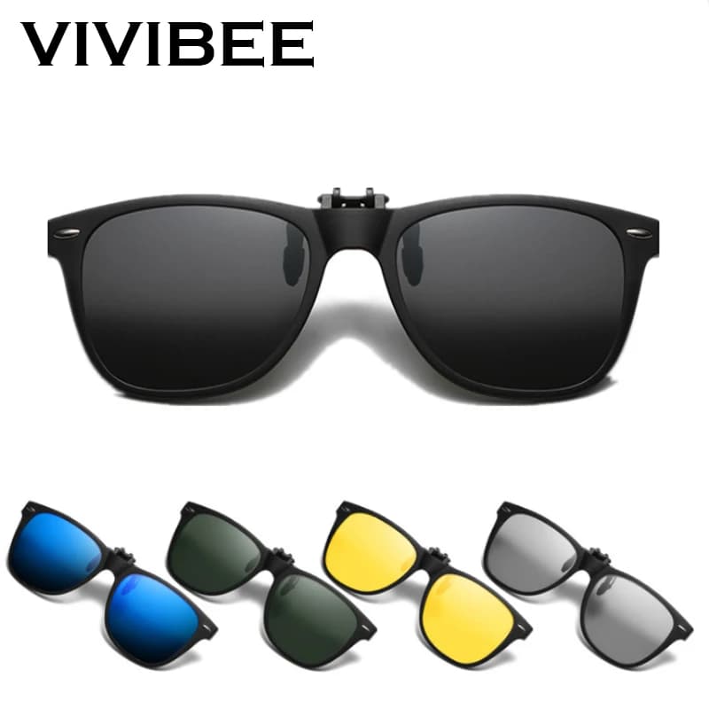 Lunettes de soleil polarisées photochromiques à clip rabattable pour conduite - Produit tendance 2026