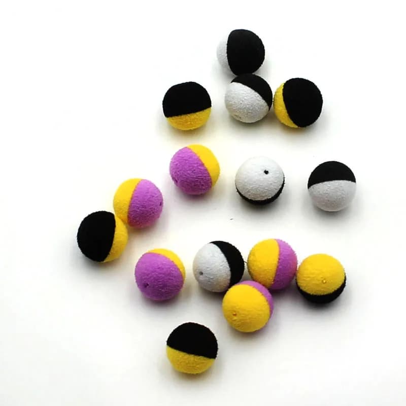 15 boilies bulles double couleur pour Ronnie Rigs - Appâts flottants mousse pour pêche à la carpe