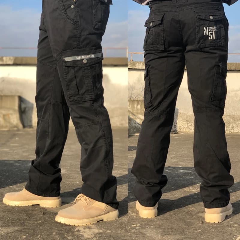 Pantalon travail homme BAPAI résistant pêche montagne outdoor vêtement professionnel cargo street