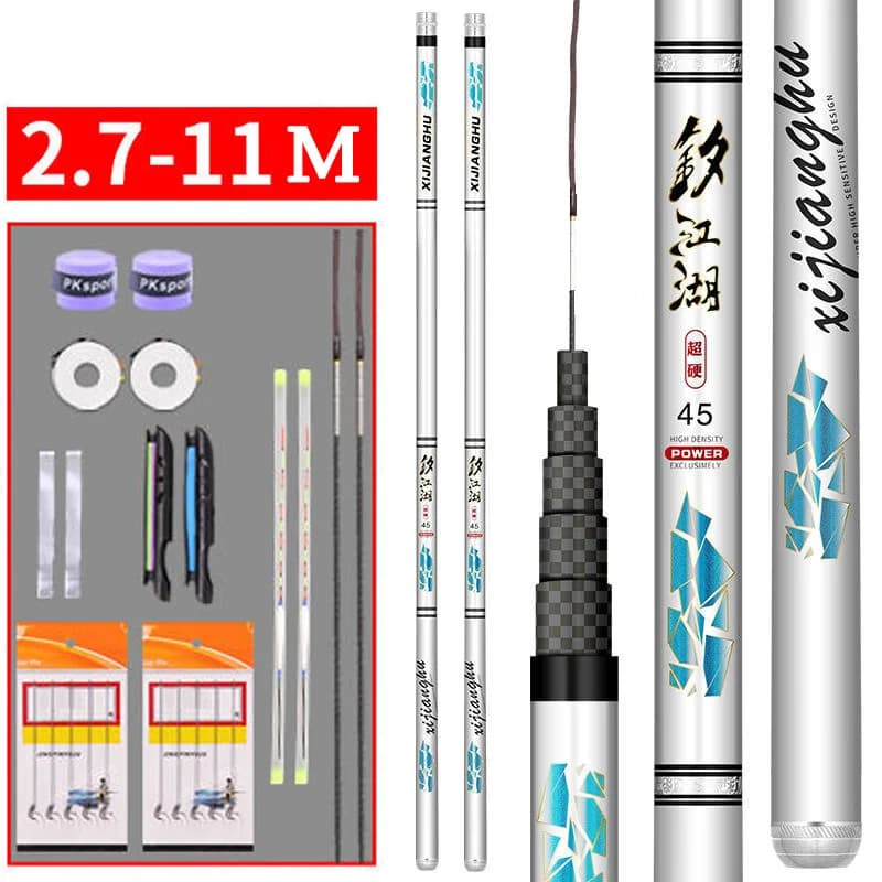 Canne Tenkara Carbon Hand Rod 28-Tuning 7m à 11m pour pêche à la carpe et ruisseau