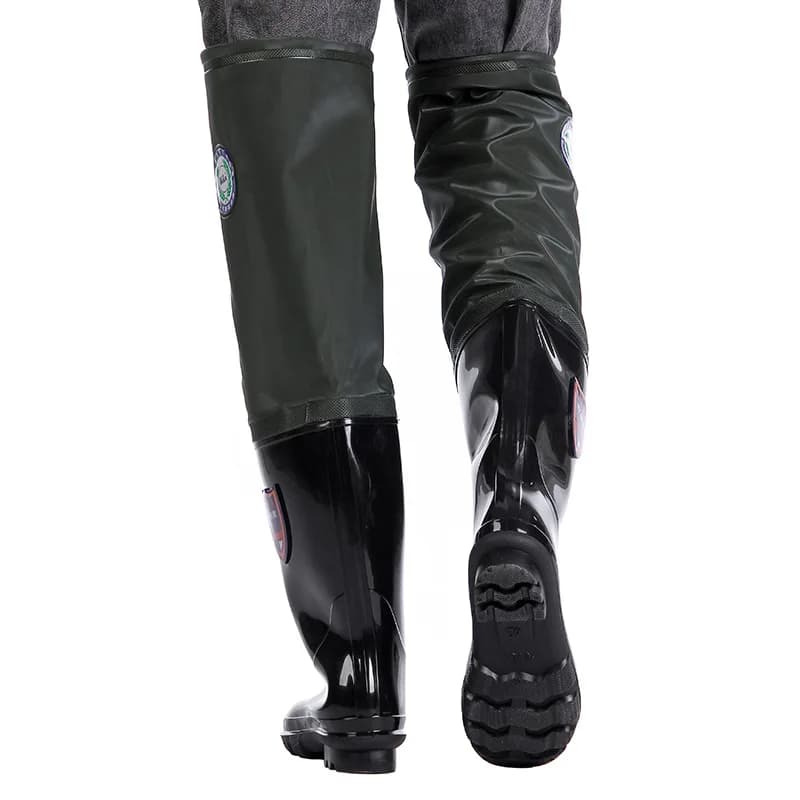 Waders de pêche renforcés imperméables - Pantalon multi-usage avec chaussures antidérapantes intégrées