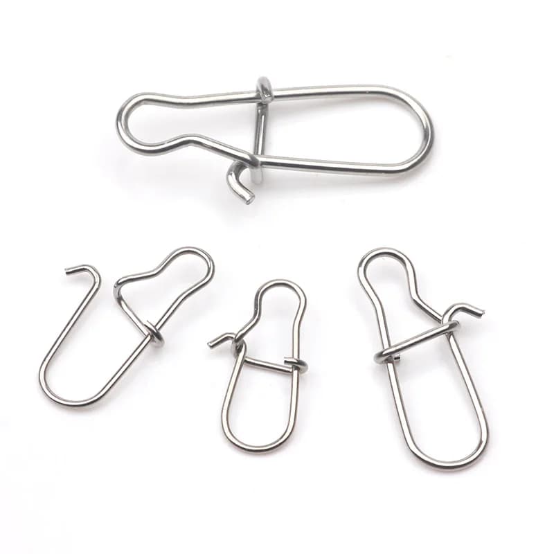 Rompin 100pcs 000-5# fishing nice hooked snap Pin 304 Stainless Steel Fishing Ba