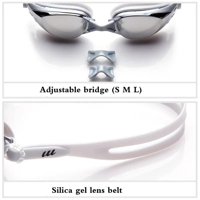 Lunettes de natation myopie adultes dioptrie -1.5 à -8.0 anti-buée étanches silicone sport
