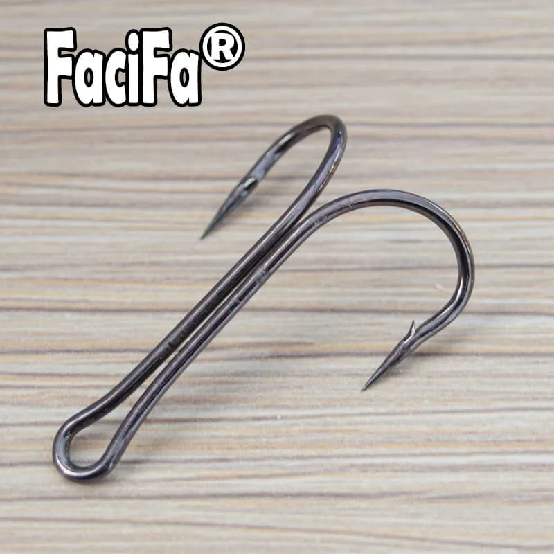 Hameçons doubles pour pêche du bar en jig, lot de 20, tailles 1 à 5/0 pour