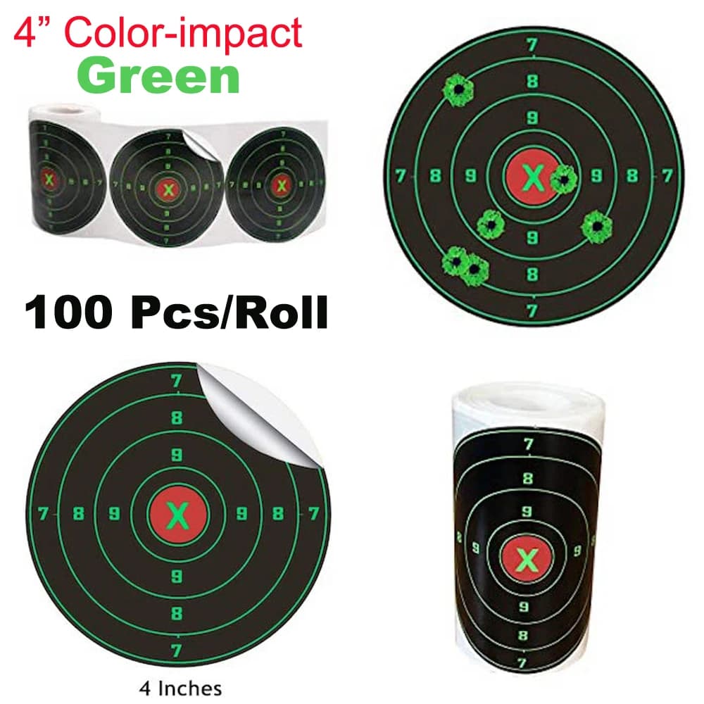 Rouleau de 100 autocollants cibles réactives 4 pouces - Autocollants cibles pour BB gun et pellet gun