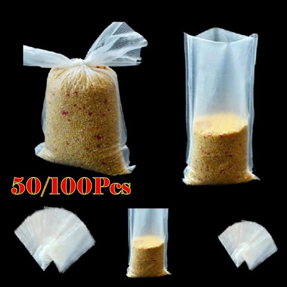 Sacs PVA pour pêche à la carpe 50 pièces 7x14cm - Filets pour boilies et pellets pour amorçage