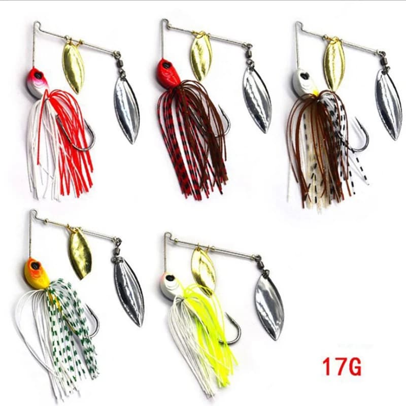 Leurre wobblers 12g/17g pour brochet - cuillère métal sequins spinnerbait pêche carnassiers