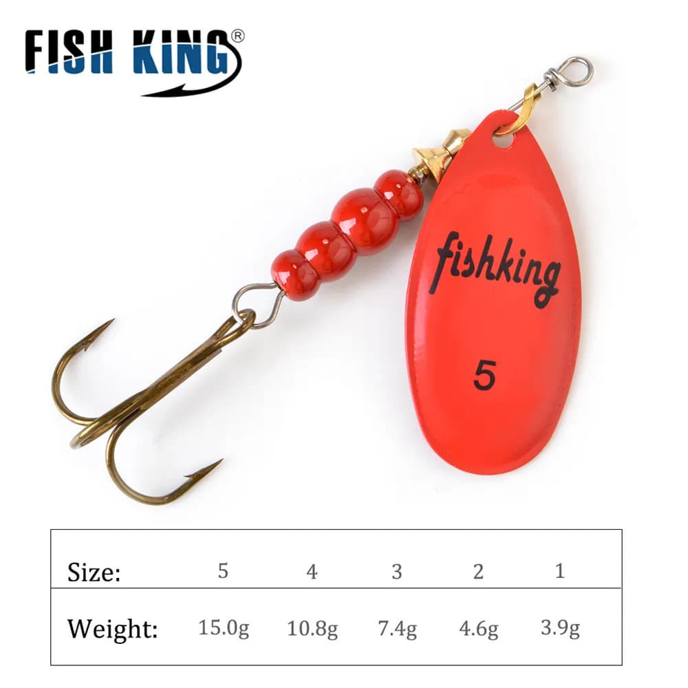 Spinner bait 5 grammages FISH KING avec cuillères rotatives - leurres métal brochet
