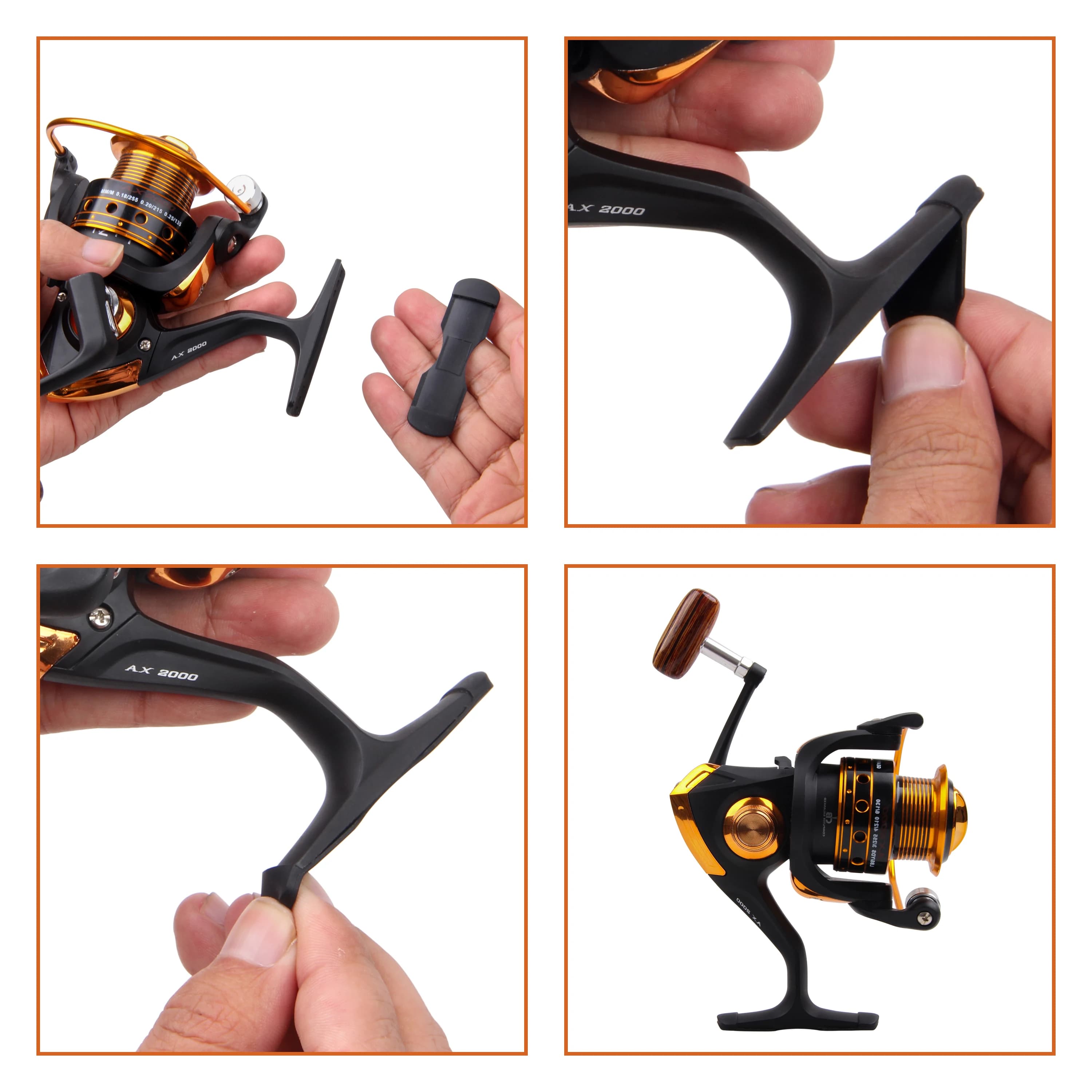 Lot 6 protections caoutchouc noir élastique pour base de moulinet pêche couvre tous modèles