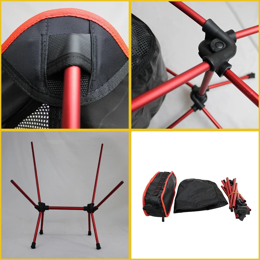 Chaise lune pliante portable pêche - Siège camping démontable plage ultra-léger randonnée pique-nique