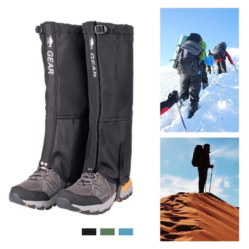 Protections jambes ski randonnée - Guêtres imperméables coupe-vent pour chaussures camping trekking désert