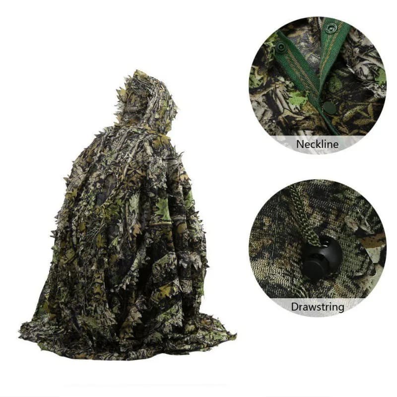 Tenue pêche légère lin feuilles d'érable 3D - Combinaison respirante photographie pêche observation ornithologique