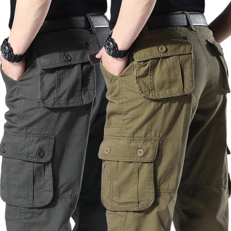 Pantalon camouflage cargo coton ample poids lourd - Vêtements pêche sportive