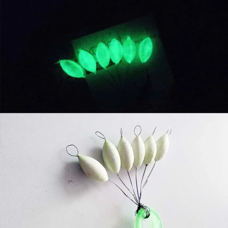 Lot de 5 flotteurs luminescents 7 étoiles pour carpe, forme ovale 11-15mm en mousse, accessoire de pêche nocturne