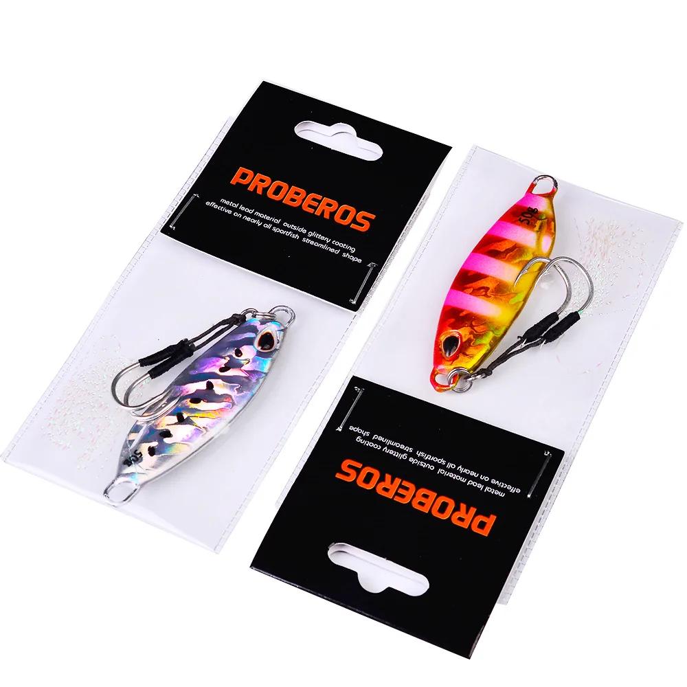 Jigs de pêche 10g à 50g métalliques holographiques - Leurres mer pour bar et carnassiers marins