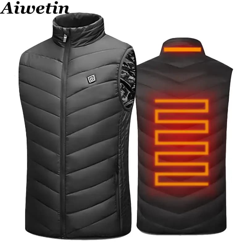 Veste chauffante homme 17 zones infrarouge pour sport randonnée hiver taille 5XL