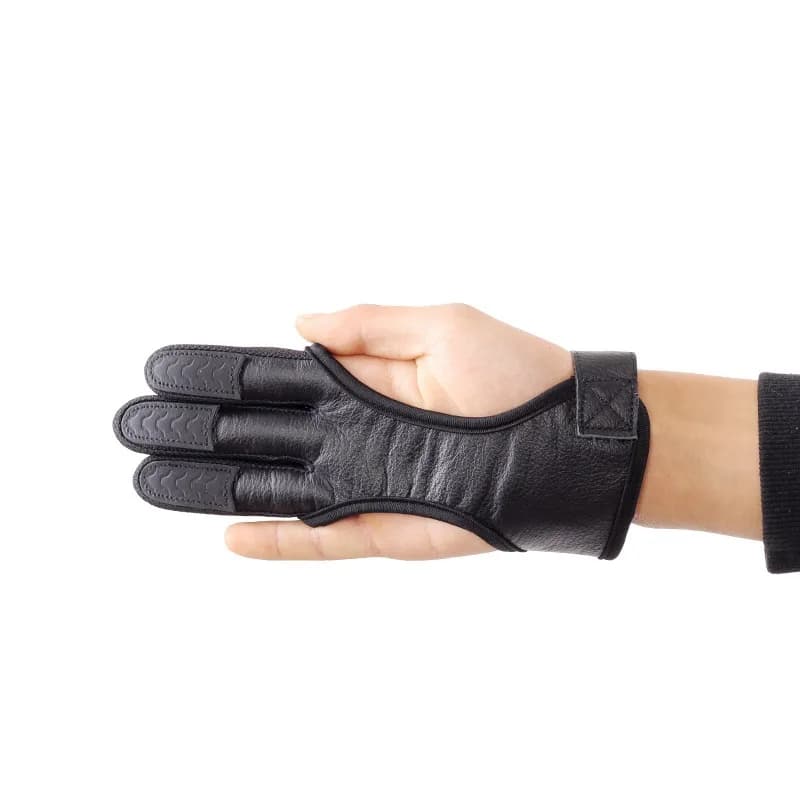 Gant d'archerie trois doigts cuir daim pour arc 15-60 lbs pêche à l'arc traditionnelle