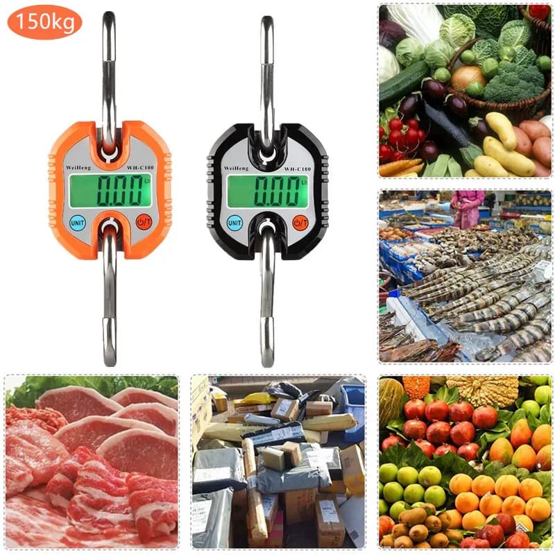 Balance digitale grue 300kg 150kg/50g 200kg/100g 500kg/100g pesée lourde crochet acier inox portable