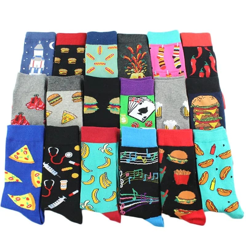 Chaussettes drôles avec motifs animaux - Pug, éléphant, lion - Unisexe et cadeau original
