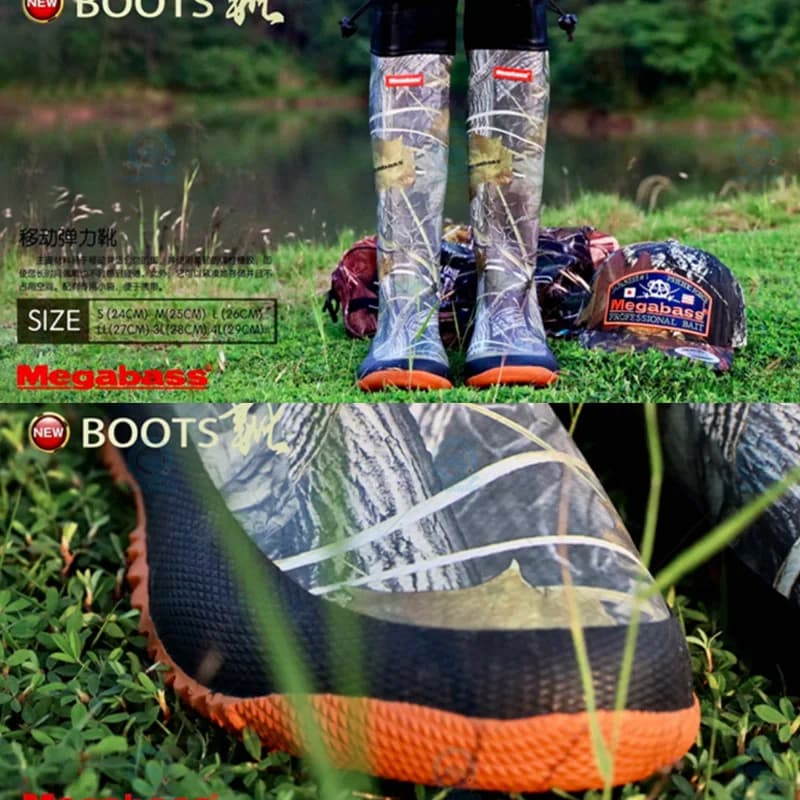 Bottes Megabass Mobile Flex Real Camo caoutchouc flexible portable élastique rangement compact pochette
