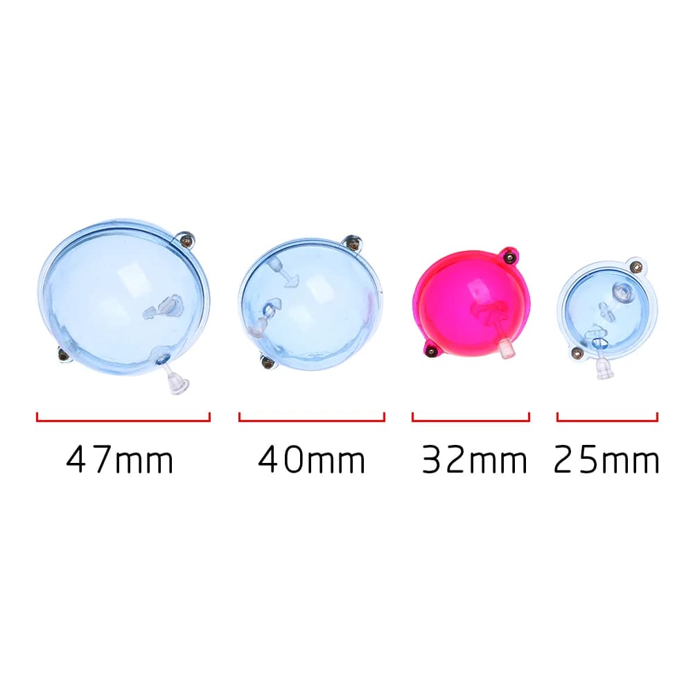 Lot de 5 flotteurs de pêche bulles ABS bleus et rouges 25 32 40 47mm pour