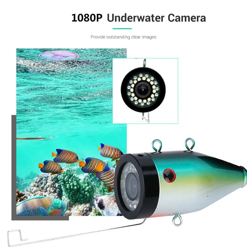 Caméra pêche sous-marine 9 pouces DVR 1080P double LED 15m/30m pour glace mer enregistrement HD
