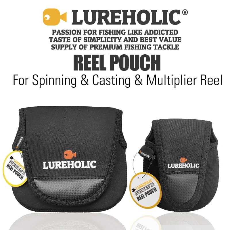 Pochette de protection néoprène épaisse pour moulinet LUREHOLIC - Housse isolante pour moulinets spinning et casting