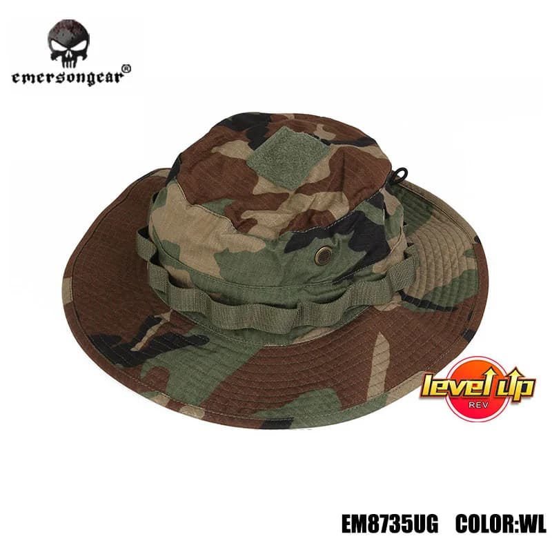 Casquette boonie camouflage EmersonGear avec poche carte pour pêche et chasse - Version montagne