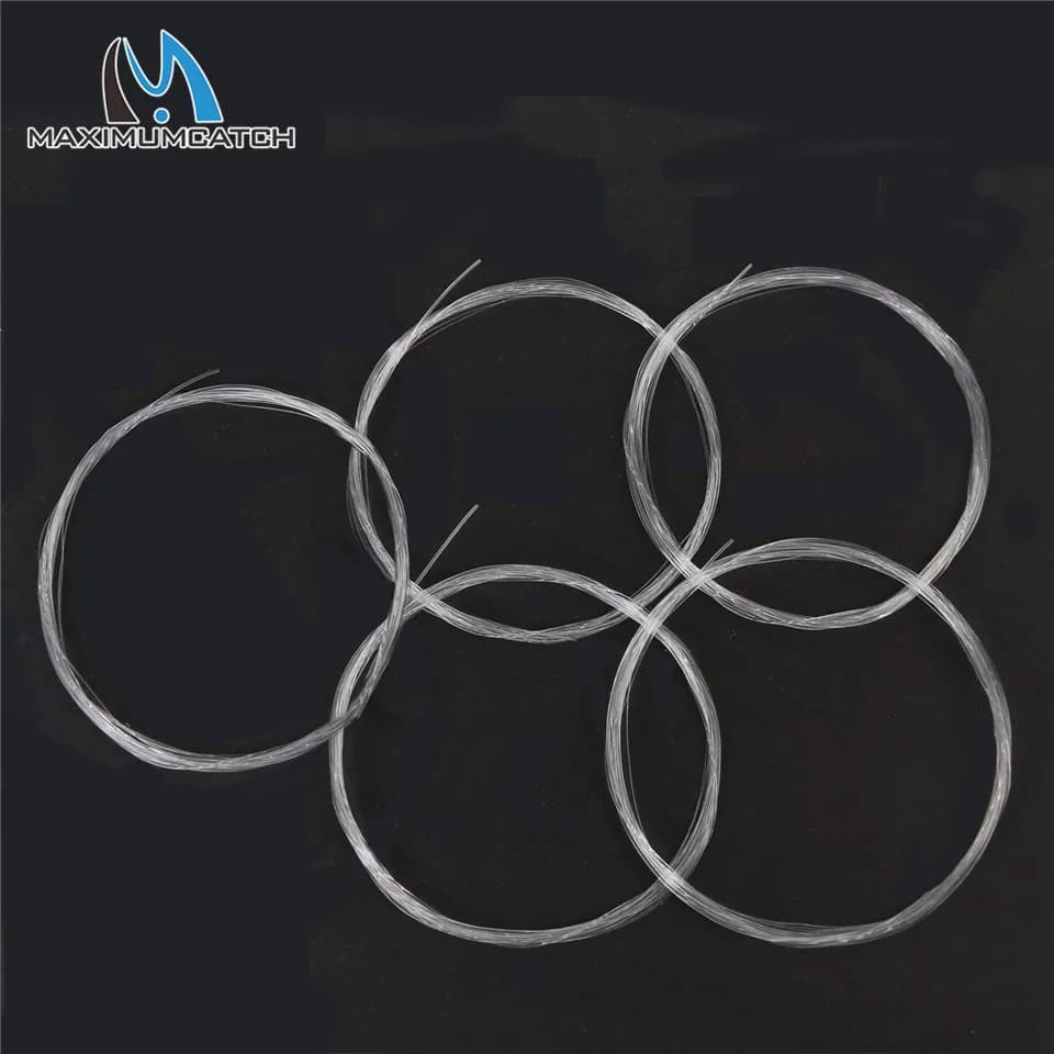Bas de ligne Maximumcatch 6 pièces 7.5ft-15ft 0X-7X nylon clair pour pêche à la mouche