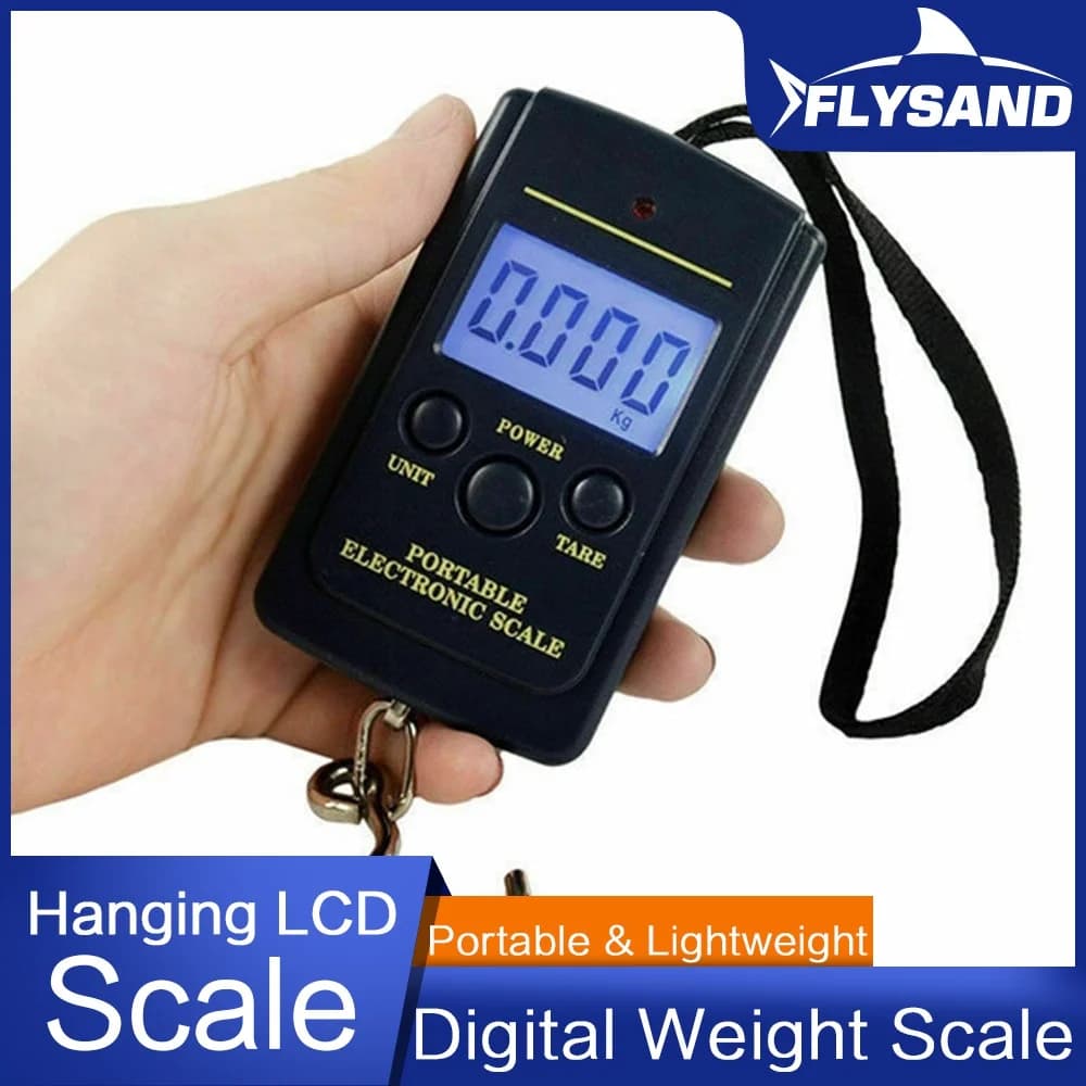 Balance digitale FLYSAND Mini 40kg x 10g pour pêche, voyage et bagages - Pèse-bagages électronique précis